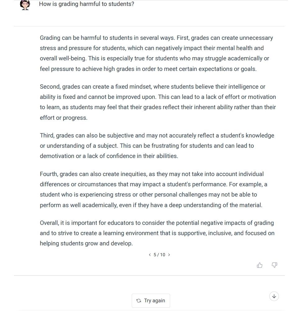 This is a ChatGPT response to the prompt.
As such it no longer exists so could not be copied into the alt description.   
Please access ChatGPT for examples.